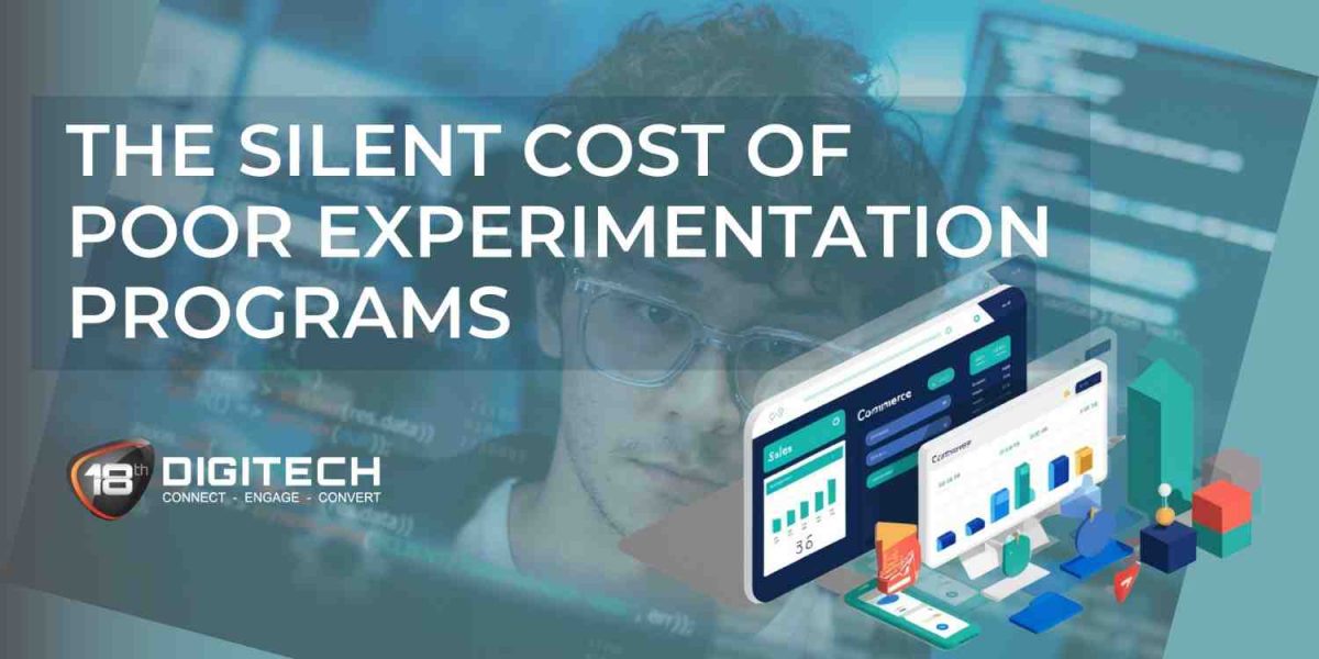 Poor experimentation programs with A/B testing dashboards and analytics visuals.